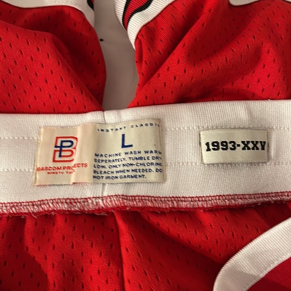 Vintage Bascom Projects 1993 -XXV  Red Basketball Mesh Shorts L - Picture 5 of 8